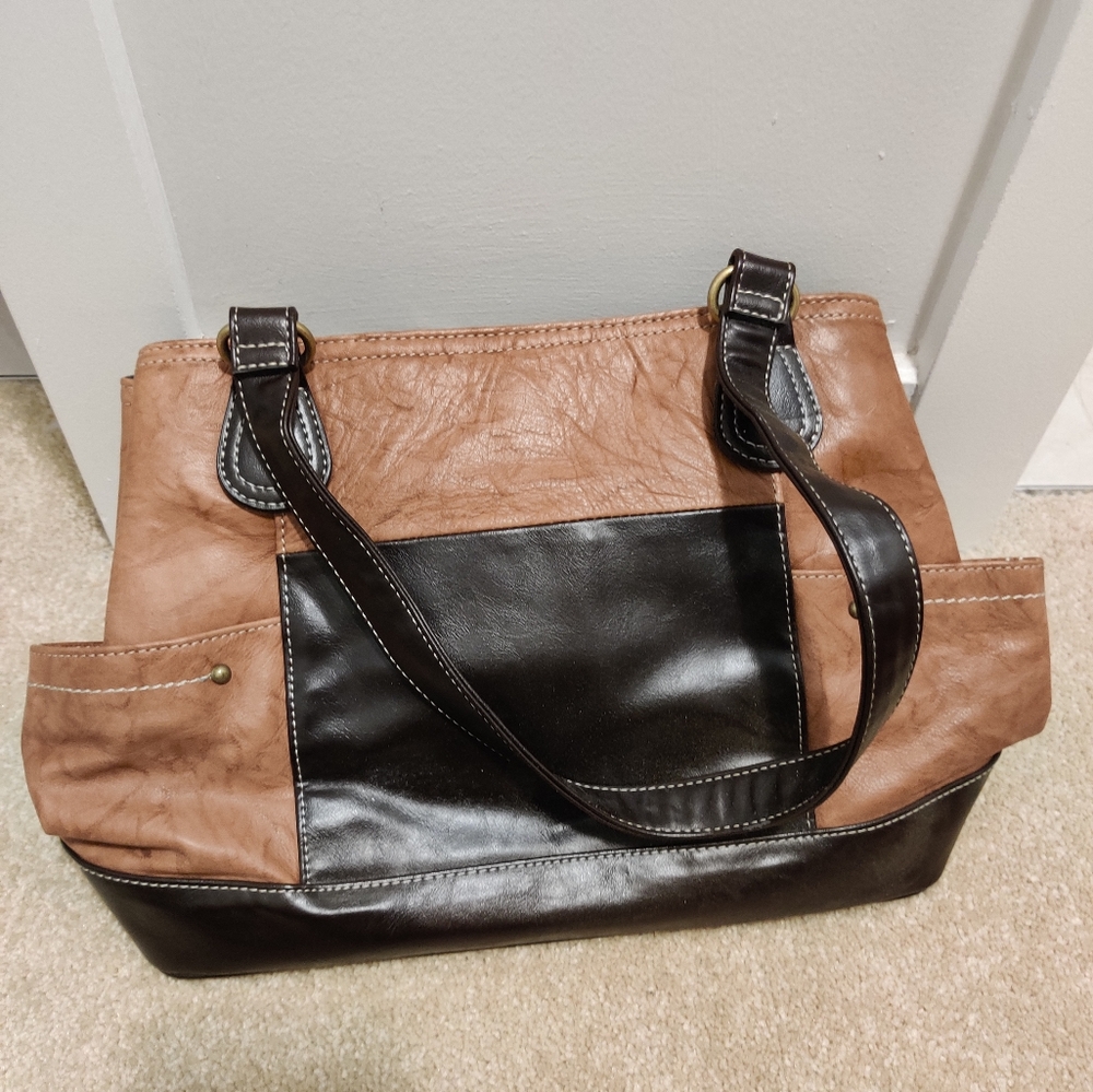 Leather Giani Bernini tote handbag
